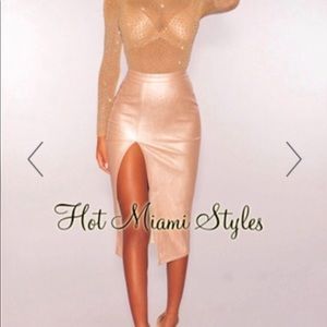 NWOT Hot Miami Styles Front Slit Skirt S